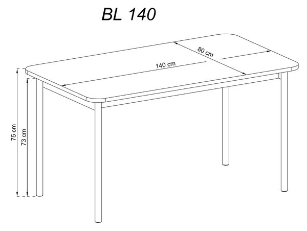 MebleMWM Stół BASIC BL140 Grafit mat + Jackson Hickory / OTULET