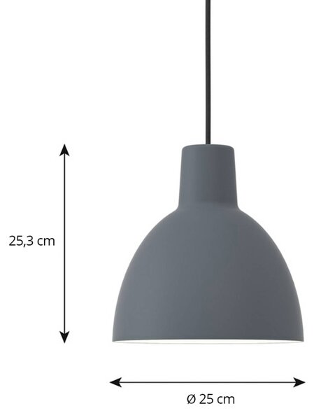 Louis Poulsen Lampa wisząca Toldbod 250, możliwość ściemniania, aluminiowy / szary / cynkowy, salon / jadalnia, aluminium, design