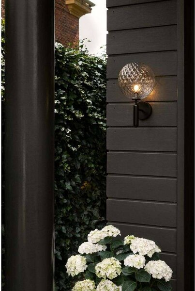 Nuura Aps lampa zewnętrzna Miira, Ø 20 cm, czarny/przezroczysty możliwość ściemniania, czarny, metal, skandynawski