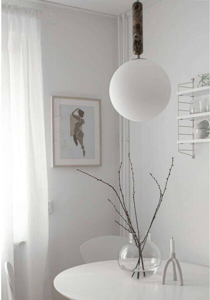 Globen Lighting Lampa wisząca Torrano, możliwość ściemniania, brązowy / rdzawy, salon / jadalnia, kamień, design