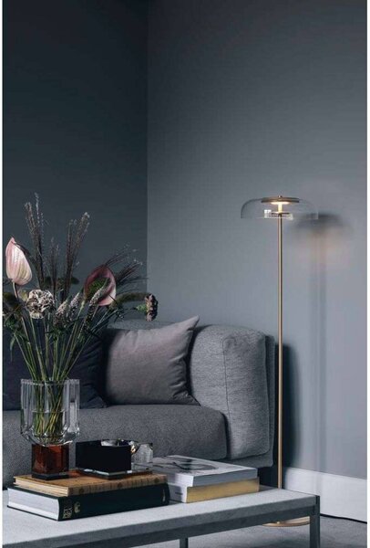 Nuura Aps Lampa stojąca LED Blossi, możliwość ściemniania, mosiężny / złoty, salon / jadalnia, metal, skandynawski