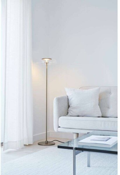 Nuura Aps Lampa stojąca LED Blossi, możliwość ściemniania, mosiężny / złoty, salon / jadalnia, metal, skandynawski