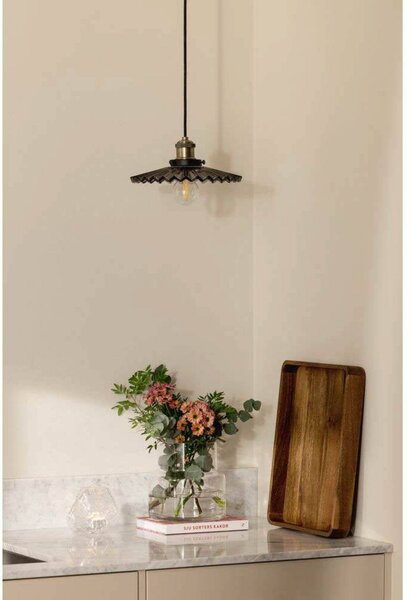 Globen Lighting Lampa wisząca COBBLER, możliwość ściemniania, aluminiowy / szary / cynkowy, salon / jadalnia, szkło, vintage
