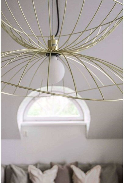 Globen Lighting Lampa wisząca RAY, możliwość ściemniania, mosiężny / złoty, salon / jadalnia, metal, nowoczesny