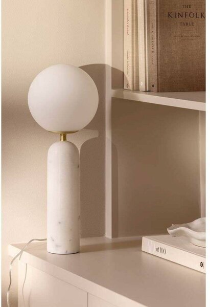 Globen Lighting Lampa stołowa Torrano, biały / opal, salon / jadalnia, kamień, design