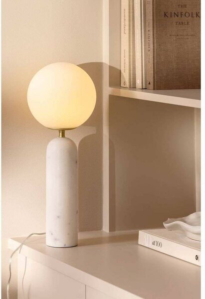 Globen Lighting Lampa stołowa Torrano, biały / opal, salon / jadalnia, kamień, design