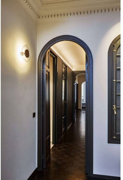MARSET Kinkiet designerski Aura, biały / opal, salon / jadalnia, szkło, design