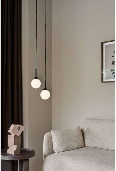 Nuura Aps Lampa wisząca szklana Apiales 1, możliwość ściemniania, czarny, salon / jadalnia, szkło, design
