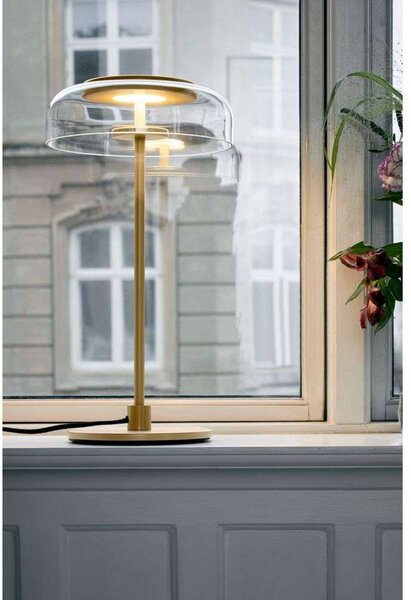Nuura Lampa stołowa LED Blossi, możliwość ściemniania, mosiężny / złoty, salon / jadalnia, metal, skandynawski