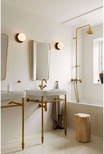 Nuura Kinkiet designerski Liila 1 Medium, możliwość ściemniania, brązowy / mosiężny, łazienka, metal, design