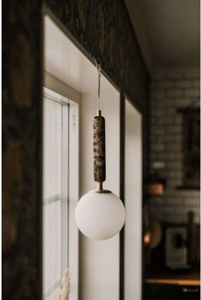 Globen Lighting Lampa wisząca Torrano, możliwość ściemniania, brązowy / rdzawy, salon / jadalnia, kamień, design