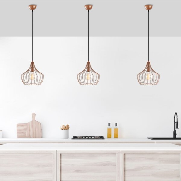 Lampa wisząca w kolorze miedzi z metalowym kloszem ø 27 cm Mezopotamya – Opviq lights