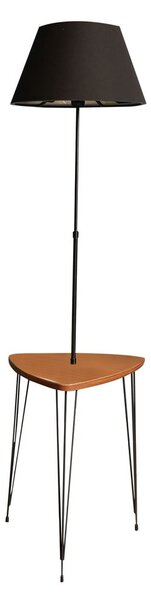Czarno-naturalna lampa stojąca z tekstylnym kloszem (wysokość 147 cm) – Opviq lights