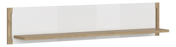 System LUCAS półka 150 biały lakier połysk / dąb kamienny