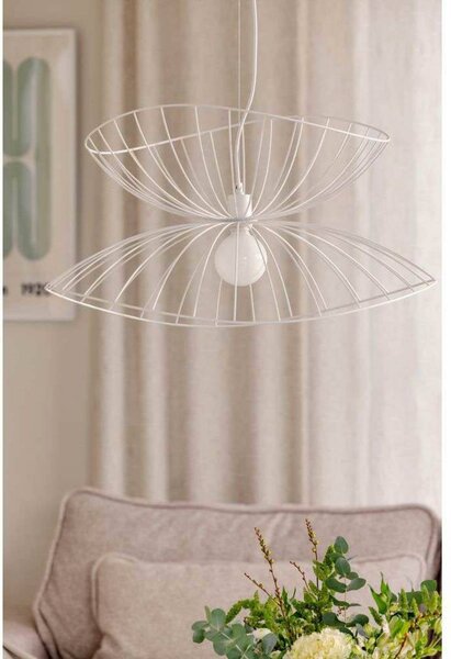 Globen Lighting Lampa wisząca RAY, możliwość ściemniania, biały / opal, salon / jadalnia, metal, nowoczesny