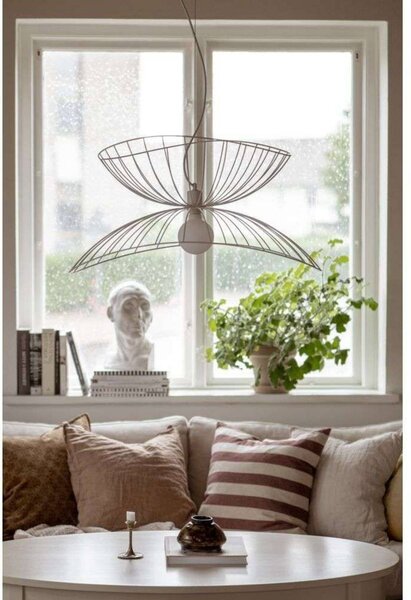 Globen Lighting Lampa wisząca RAY, możliwość ściemniania, biały / opal, salon / jadalnia, metal, nowoczesny