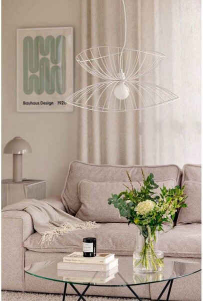 Globen Lighting Lampa wisząca RAY, możliwość ściemniania, biały / opal, salon / jadalnia, metal, nowoczesny