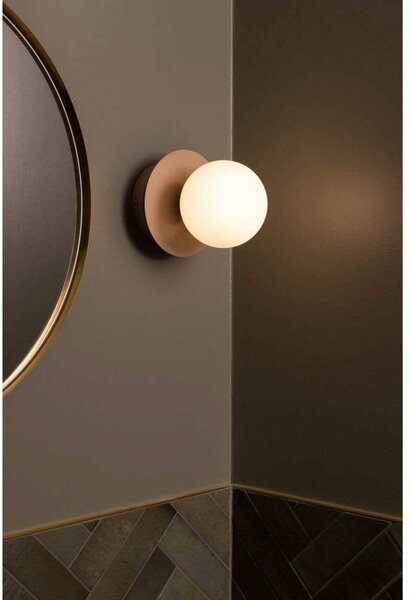 Globen Lighting Kinkiet ART DECO, możliwość ściemniania, kremowy / amber, salon / jadalnia, metal, design