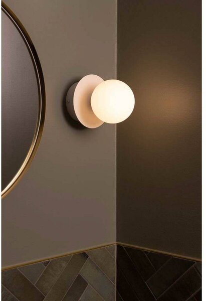 Globen Lighting Kinkiet ART DECO, możliwość ściemniania, biały / opal, salon / jadalnia, metal, design