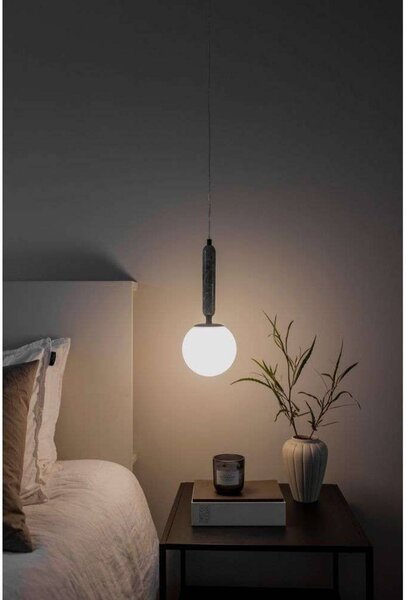 Globen Lighting Lampa wisząca Torrano, możliwość ściemniania, zielony, salon / jadalnia, kamień, design