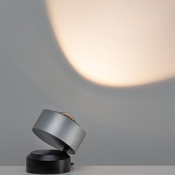 Paulmann Lampa stołowa LED Aldan, możliwość ściemniania, czarny, salon / jadalnia, aluminium, nowoczesny