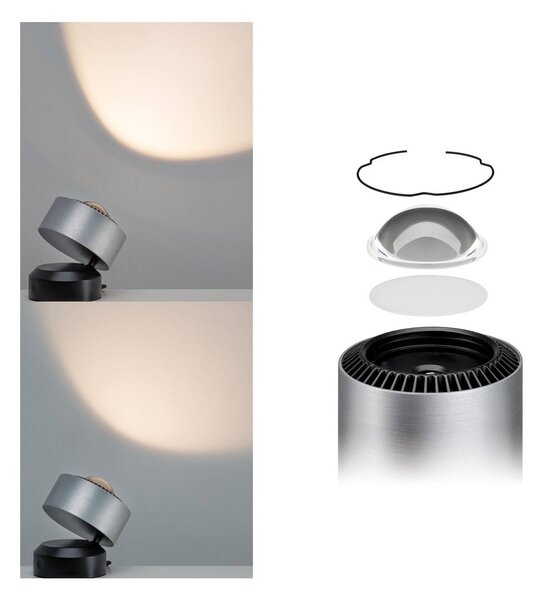Paulmann Lampa stołowa LED Aldan, możliwość ściemniania, czarny, salon / jadalnia, aluminium, nowoczesny