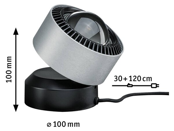 Paulmann Lampa stołowa LED Aldan, możliwość ściemniania, czarny, salon / jadalnia, aluminium, nowoczesny
