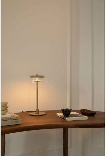 Nuura Aps Lampa stołowa LED Blossi, możliwość ściemniania, mosiężny / złoty, salon / jadalnia, metal, skandynawski
