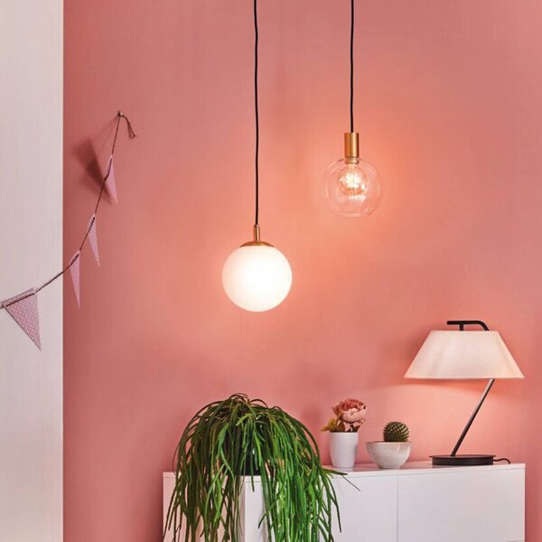 Paulmann Lampa wisząca szklana Menja, możliwość ściemniania, biały / opal, salon / jadalnia, szkło, nowoczesny