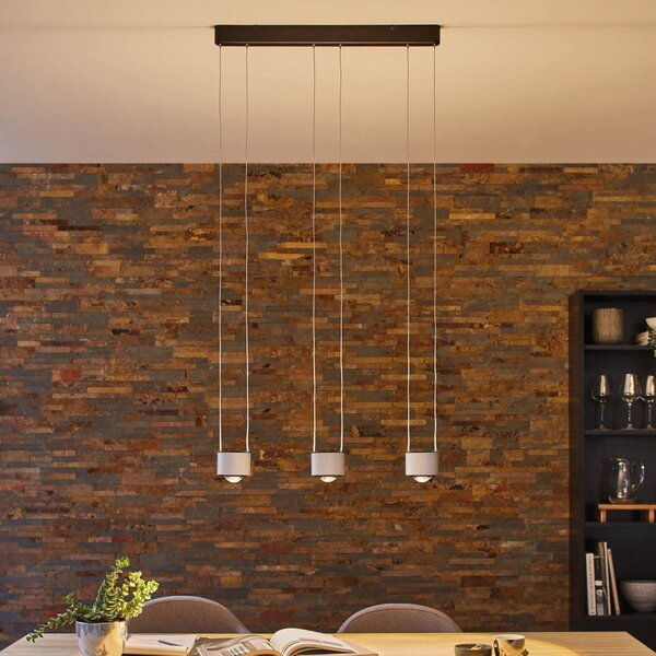 Paulmann Lampa wisząca Aldan, możliwość ściemniania, aluminiowy / szary / cynkowy, salon / jadalnia, aluminium, nowoczesny