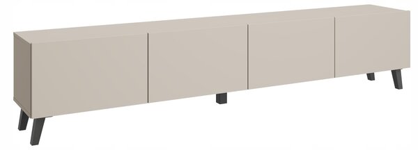Nowoczesna szafka RTV 190 cm na nóżkach do salonu kaszmirowy beż