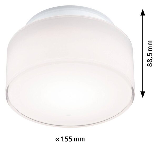 Paulmann Lampa sufitowa Maro, biały / opal, łazienka, tworzywo sztuczne, nowoczesny