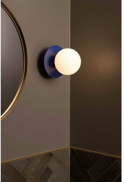 Globen Lighting Kinkiet ART DECO, możliwość ściemniania, niebieski, salon / jadalnia, metal, design