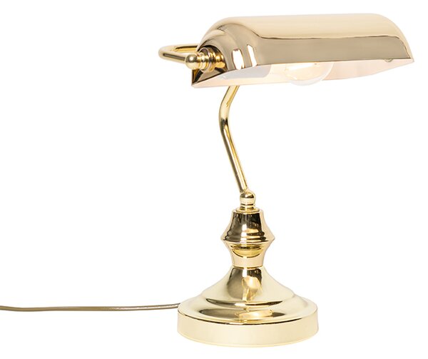 Klasyczna lampa stołowa/lampa notarialna z mosiądzu - Banker Oswietlenie wewnetrzne