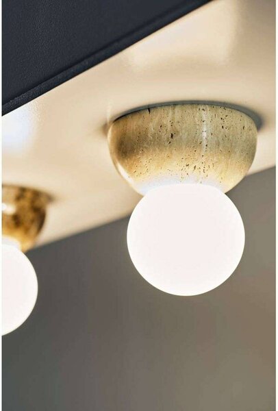 Globen Lighting Kinkiet Torrano, możliwość ściemniania, kremowy / amber, salon / jadalnia, kamień, design