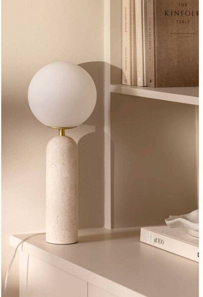 Globen Lighting Lampa stołowa Torrano, kremowy / amber, salon / jadalnia, kamień, design