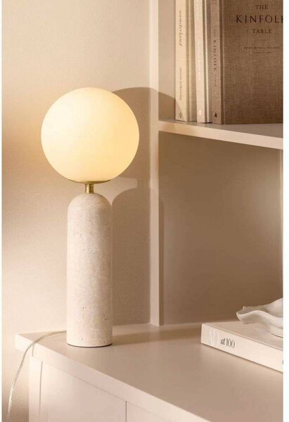 Globen Lighting Lampa stołowa Torrano, kremowy / amber, salon / jadalnia, kamień, design