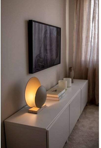 Globen Lighting Lampa stołowa ORBIT, kremowy / amber, salon / jadalnia, metal, design
