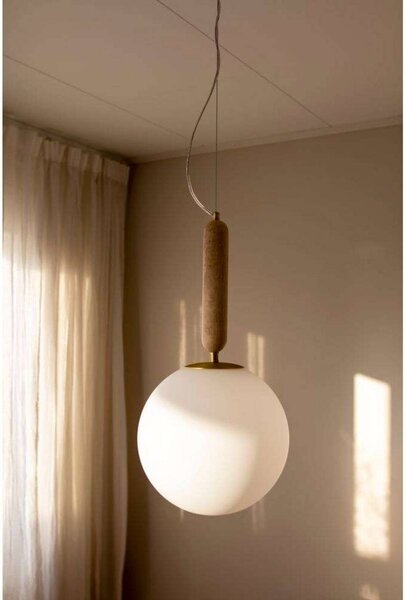 Globen Lighting Lampa wisząca Torrano, możliwość ściemniania, kremowy / amber, salon / jadalnia, kamień, design