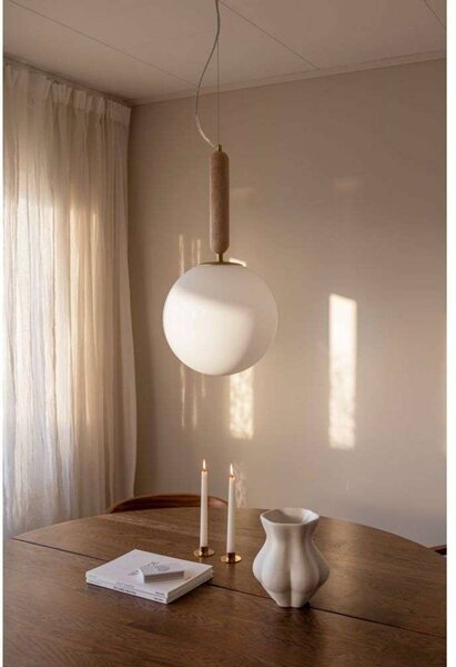 Globen Lighting Lampa wisząca Torrano, możliwość ściemniania, kremowy / amber, salon / jadalnia, kamień, design