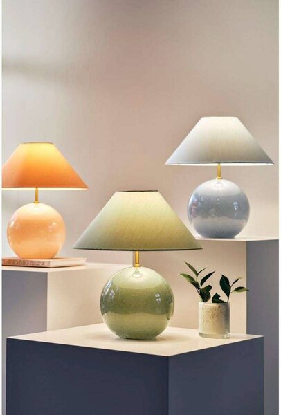 Globen Lighting Lampa stołowa IRIS, zielony, salon / jadalnia, tkanina / materiał / jedwab, vintage