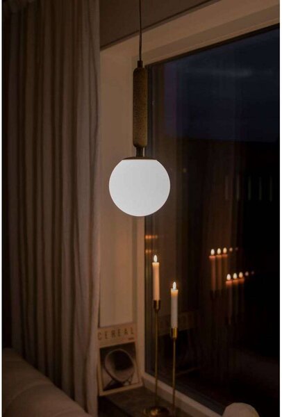 Globen Lighting Lampa wisząca Torrano, możliwość ściemniania, kremowy / amber, salon / jadalnia, kamień, design