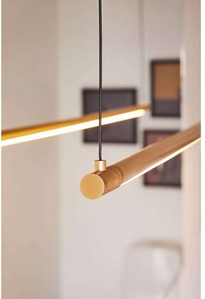 LOOM DESIGN Lampa wisząca Straw 200, możliwość ściemniania, mosiężny / złoty, salon / jadalnia, aluminium, nowoczesny