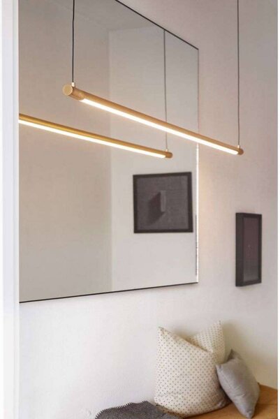 LOOM DESIGN Lampa wisząca Straw 200, możliwość ściemniania, mosiężny / złoty, salon / jadalnia, aluminium, nowoczesny