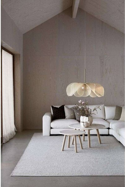 Markslöjd Lampa wisząca Styrka, możliwość ściemniania, kremowy / amber, salon / jadalnia, tkanina / materiał / jedwab