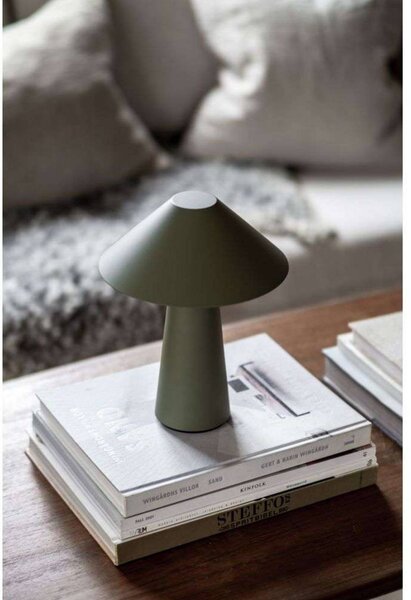 Globen Lighting lampa stołowa z akumulatorem Cannes, zielona, 26 cm IP44 możliwość ściemniania, zielony, salon / jadalnia, tworzywo sztuczne, skandynawski