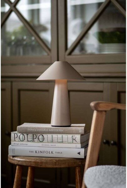 Globen Lighting lampa stołowa z akumulatorem Cannes, biała, 26 cm IP44 możliwość ściemniania, biały / opal, salon / jadalnia, tworzywo sztuczne, skandynawski