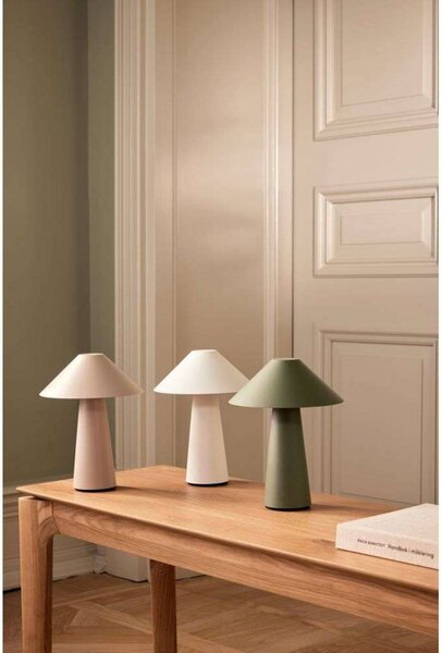 Globen Lighting lampa stołowa z akumulatorem Cannes, biała, 26 cm IP44 możliwość ściemniania, biały / opal, salon / jadalnia, tworzywo sztuczne, skandynawski