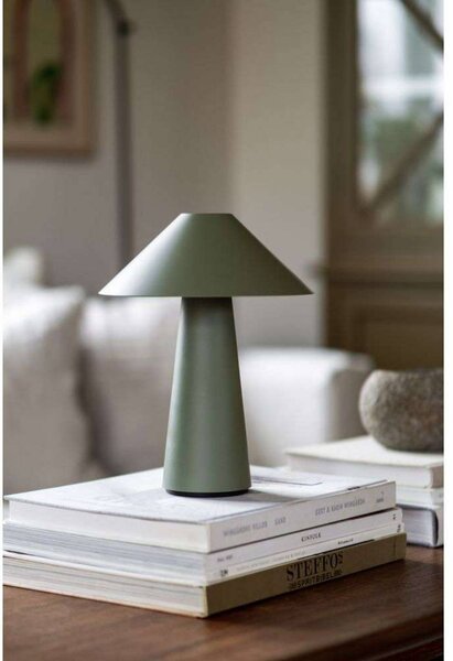 Globen Lighting lampa stołowa z akumulatorem Cannes, zielona, 26 cm IP44 możliwość ściemniania, zielony, salon / jadalnia, tworzywo sztuczne, skandynawski