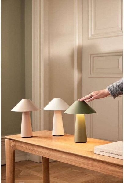 Globen Lighting lampa stołowa z akumulatorem Cannes, biała, 26 cm IP44 możliwość ściemniania, biały / opal, salon / jadalnia, tworzywo sztuczne, skandynawski